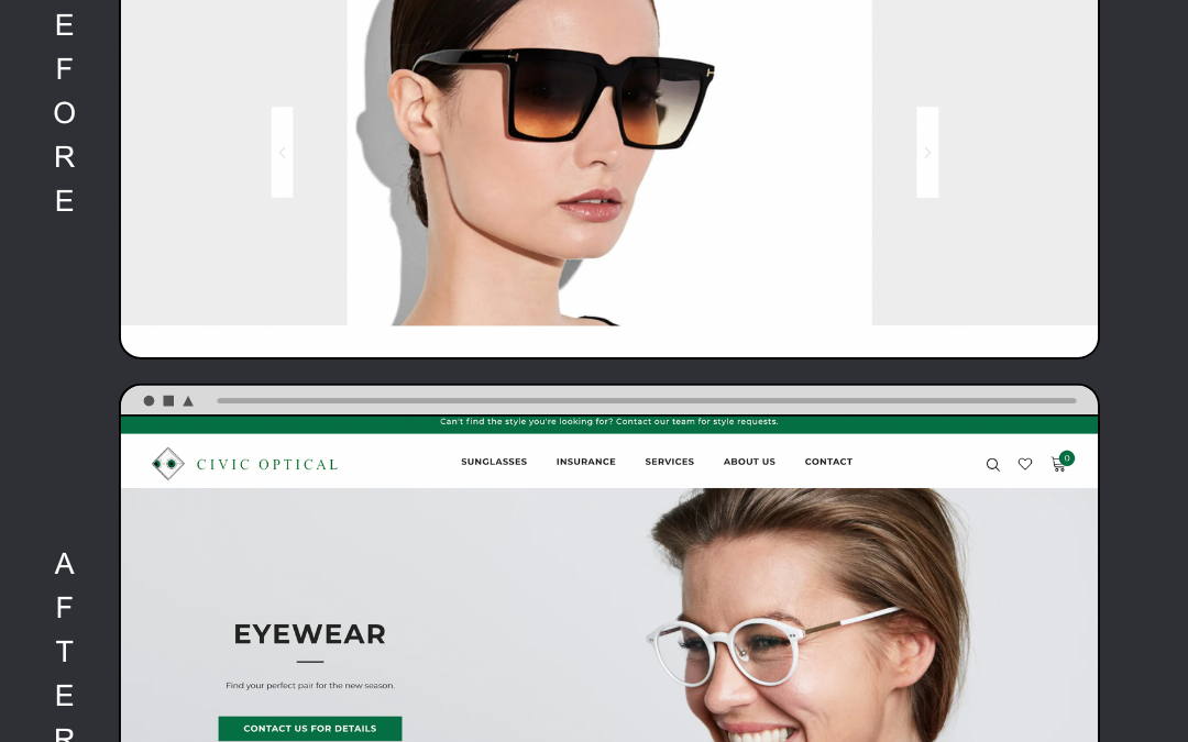 Civic Optical – Website Redesign / E-Commerce Build